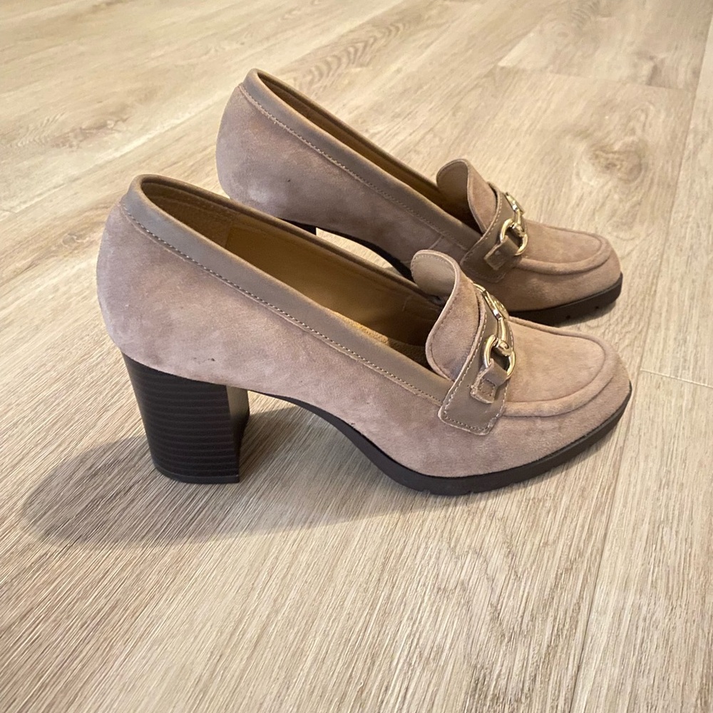 Giani Bernini Taupe Block Heel Loafers